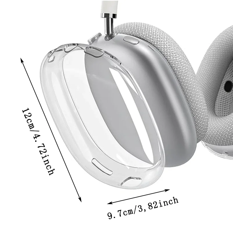 Étui Transparent pour AirPods Max, housse de protection en TPU souple anti-rayures, étuis de protection pour accessoires d'écouteurs Apple AirPods Max
