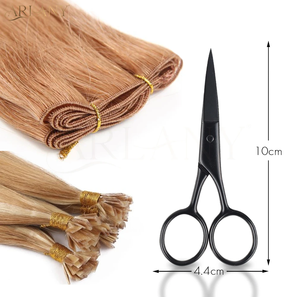 ARLANY pinzas de pelo de pico de pato de Metal, agujas curvas tipo C con tijeras multifuncionales para coser extensiones de trama, herramientas