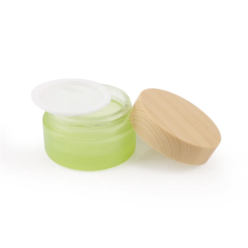 20-100 ml Frosted Green Essence Toner Lotion Spray Fles Reizen Cosmetica Glazen Flessen 20g 30g 50g Gezichtscrème Potten Groothandel - afbeelding 2