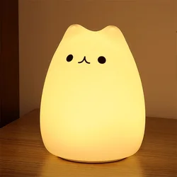 Battery Operated Cat Night Light, Cute Nursery Lights, Lâmpada para crianças, aniversário, Natal, presente para bebê, crianças