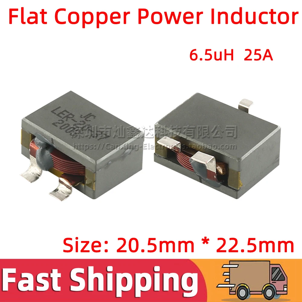 

5pcs SMD SMT Power Inductor High Frequency Inductance 6.5uH 25A High Current Flat Copper Coils Filter Low Profile