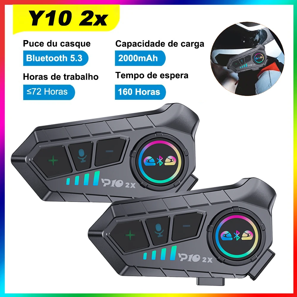 

1/2Pcs Motorcycle Intercom Helmet Headsets Bluetooth 5.3 Wireless Earphone Communication Music Sharing Voice Control Interphone