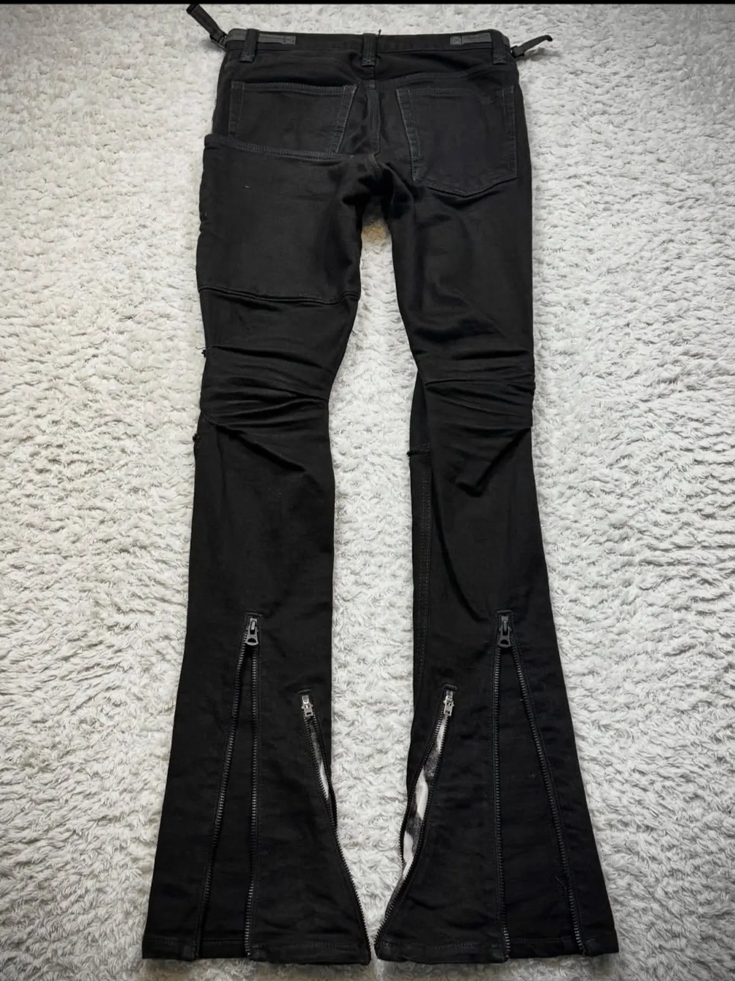 FANTASTION If6Was9 Visual Arts: Black Zebra Drawstring Belted Snake Skin Jeans pants