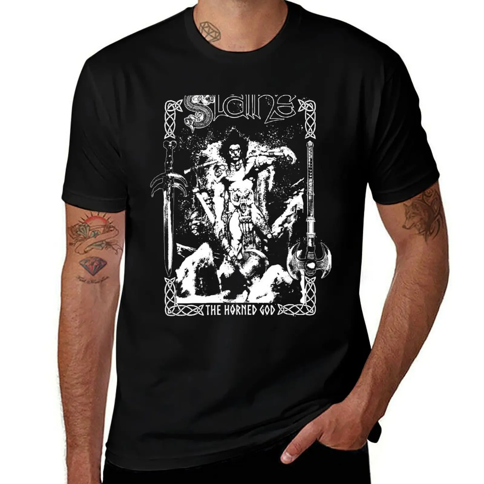 Slaine the Horned God T-Shirt summer 2025 boys whites plus size tops heavyweight t shirts for men