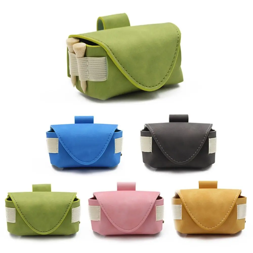 

Magnetic Buckle Golf Ball Waist Bag Waterproof PU Leather Golf Belt Bag Storage Case Mini Golf Ball Container Outdoor Activities