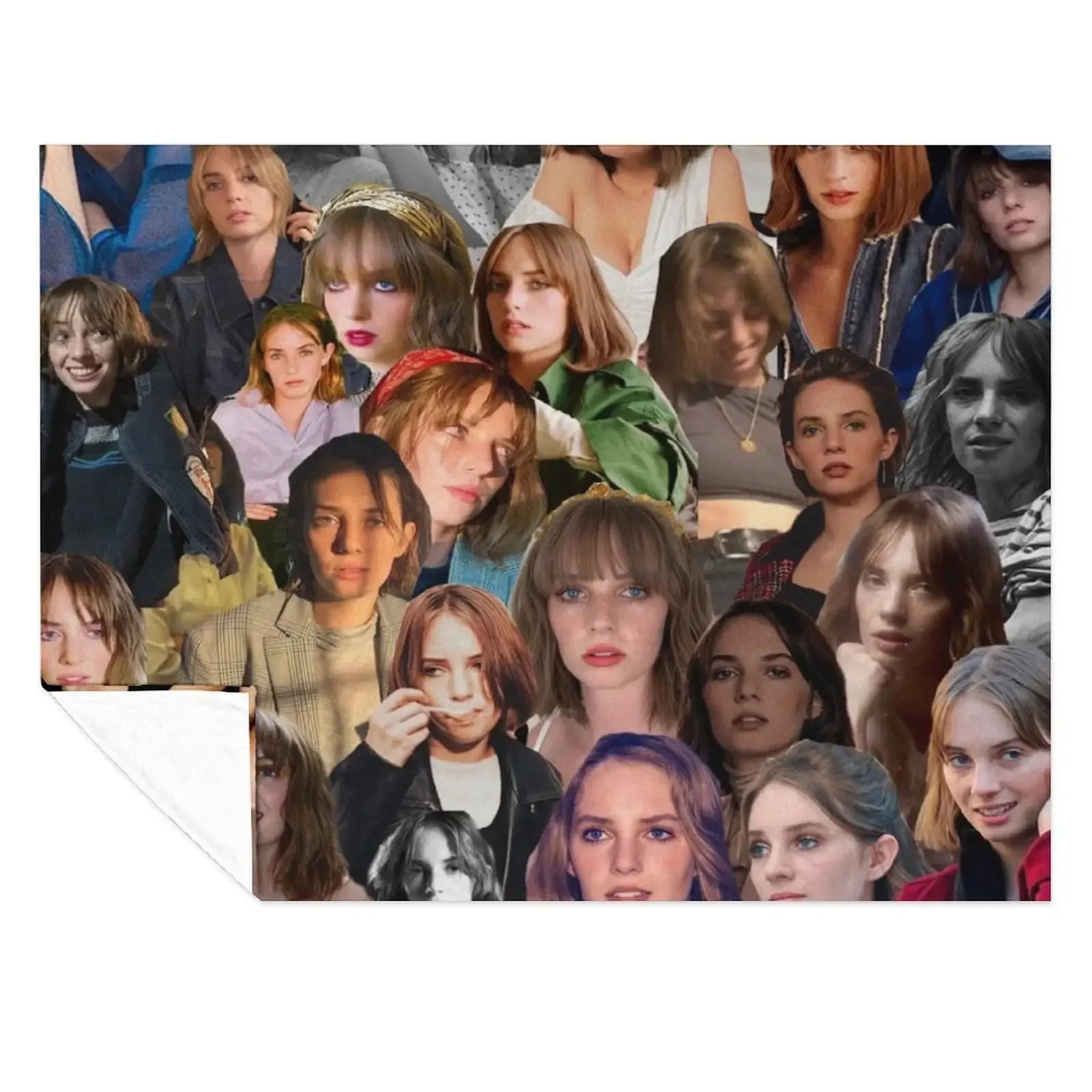 

Maya Hawke Collage Throw Blanket Blankets For Baby For Decorative Sofa Hairys blankets and throws Blankets