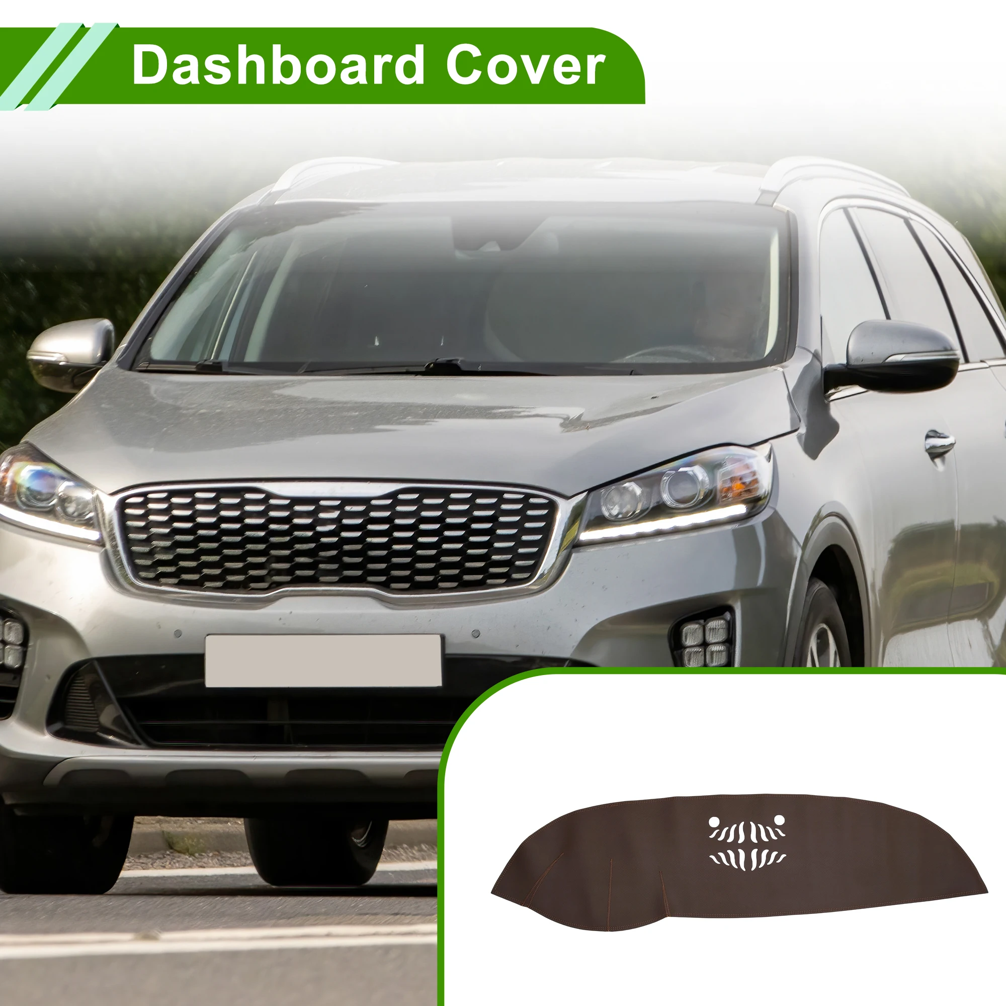 

UXCELL Dashboard Cover for KIA Sorento 2015-2018 Brown 1 Pc
