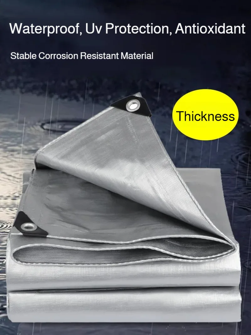 

Outdoor truck sunshade cloth double silver thick waterproof awning cloth sunscreen waterproof plastic tarpaulin awning cloth