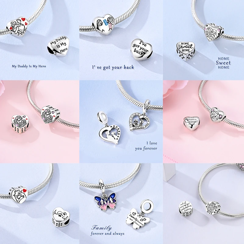 2026 Neuer 925 Sterling Silber Schleifen-Charm Herz Keltischer Knoten Perlen-Anhänger Passend für Europäische Armbänder DIY Damen Schmuck Geschenk – Detail 7