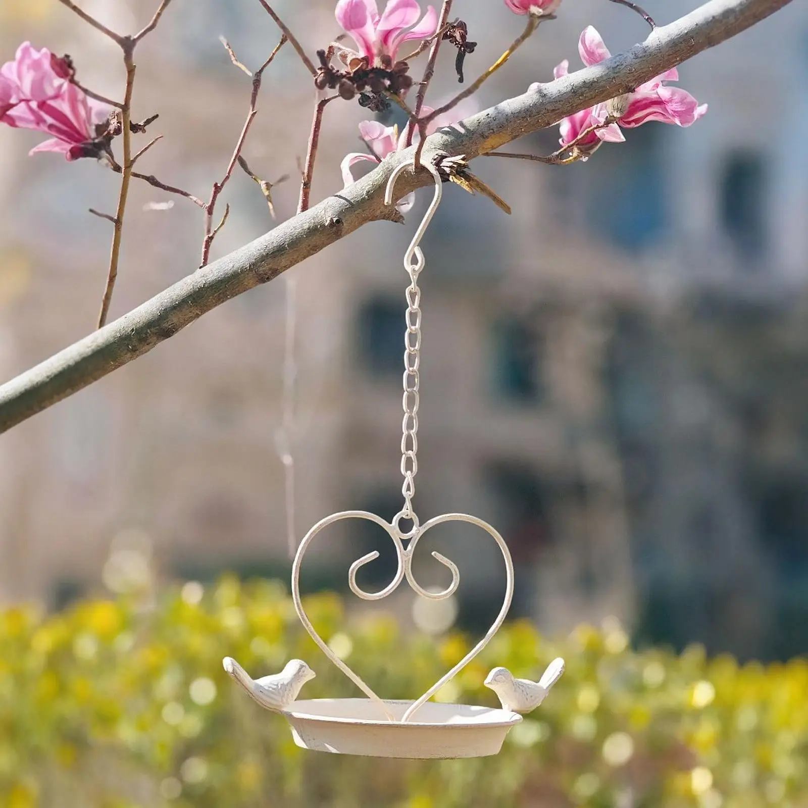 

Hanging Bird Bath Decorative Birdhouse Landscape Feeding Station Garden Bowl for
