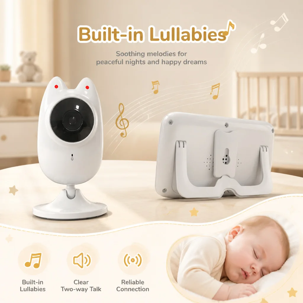 LGOODVIN 2.4G Baby Monitor with 2.8-inch Display, Two-Way Audio and Wireless Monitoring Function
