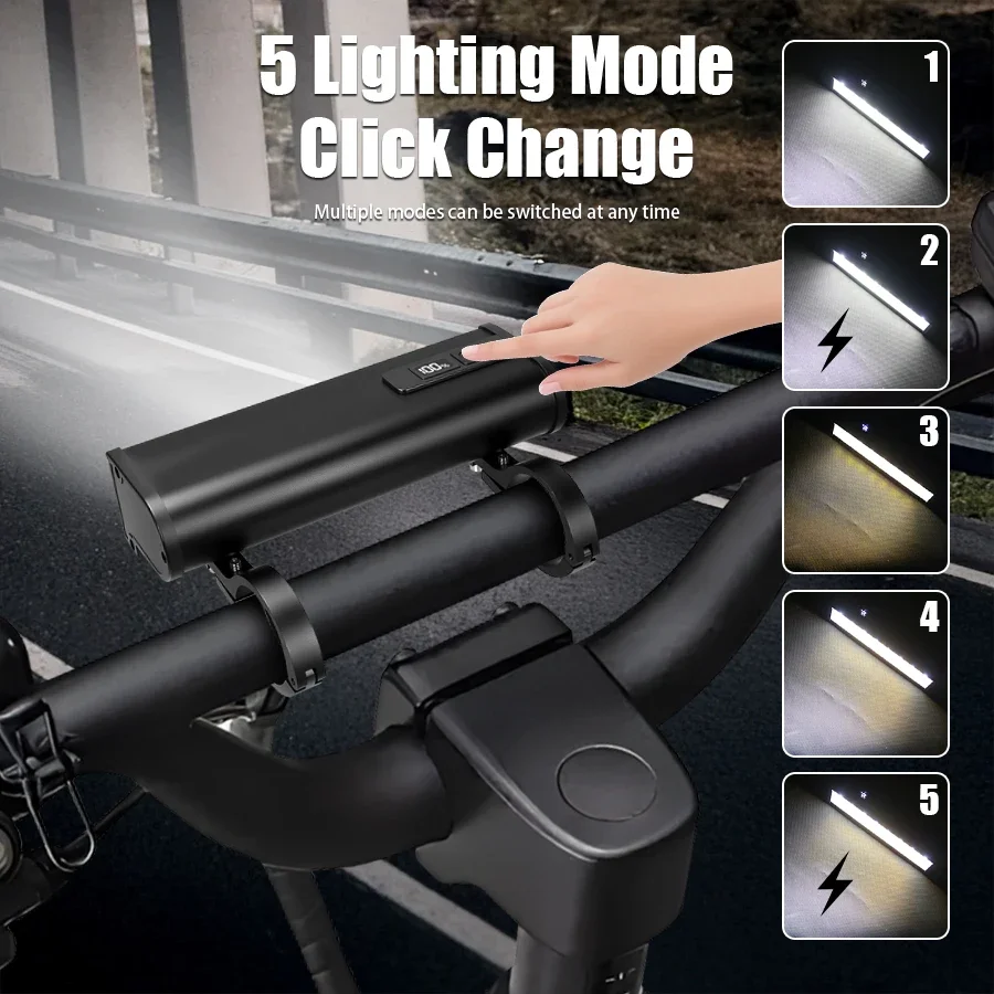 Ultra-bright 22 LED 4000mAh Bicycle Light Rechargeable Electric Quantity Display Highway Bike Light Accessories Outdoor Cycling