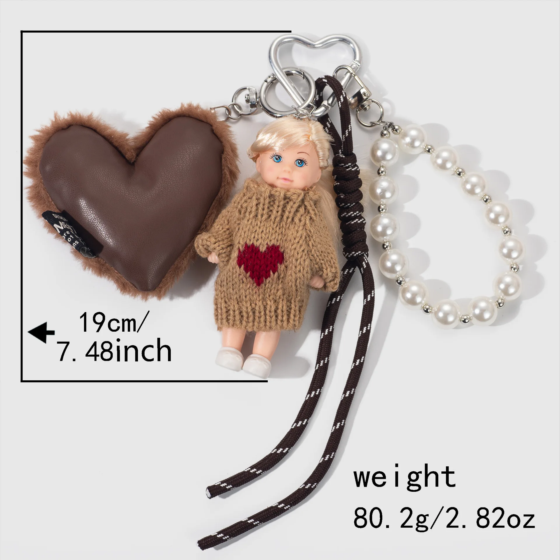 Ins Korean Version Sweet Cute Face Princess Doll Keychain Exquisite Love Accessories Backpack Decor Pendant Keychain Gifts