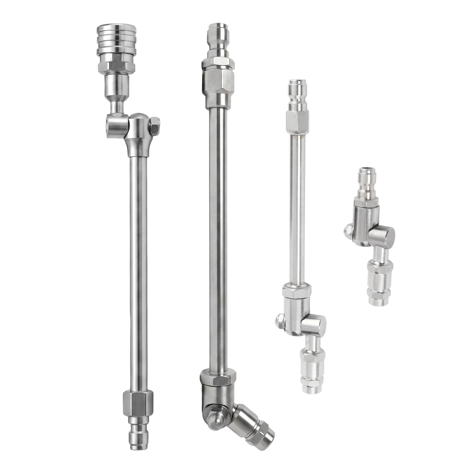 360° Swivel AC Cleaning Wand with 1/4 Quick Plug Stainless Steel Rotating Spray Nozzle Pressures Washer Lance Extension Pole