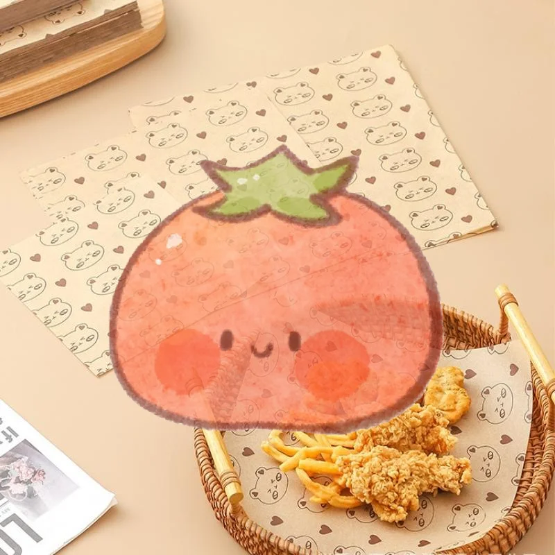 

100 шт., пищевая упаковочная бумага для барбекю, сэндвичей, маслопоглощающая бумага для выпечки, разделительная бумага для хлеба из масла, стильная маслостойкая подушечка для закусок