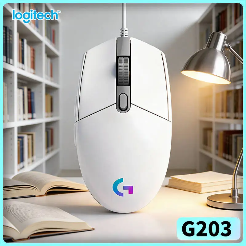 Logitech G203 Prodigy RGB Gaming Mouse Wired 200-8000 DPI 6 Buttons 1ms Response 1000Hz Polling Gamer Version Smooth Reaction