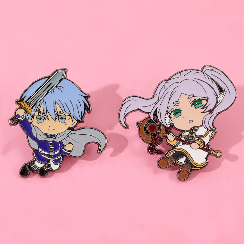 Japanische Anime-Emaille-Pins, Broschen, Anime-Figur-Frieren-Abzeichen für Fans, Rucksack-Anhänger, Schmuck-Accessoire