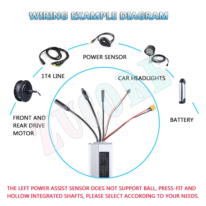 Controlador de bicicleta de botella eléctrica de litio sin escobillas de onda sinusoidal 36V48V350W500W accesorios de asistente de energía eléctrica modificada