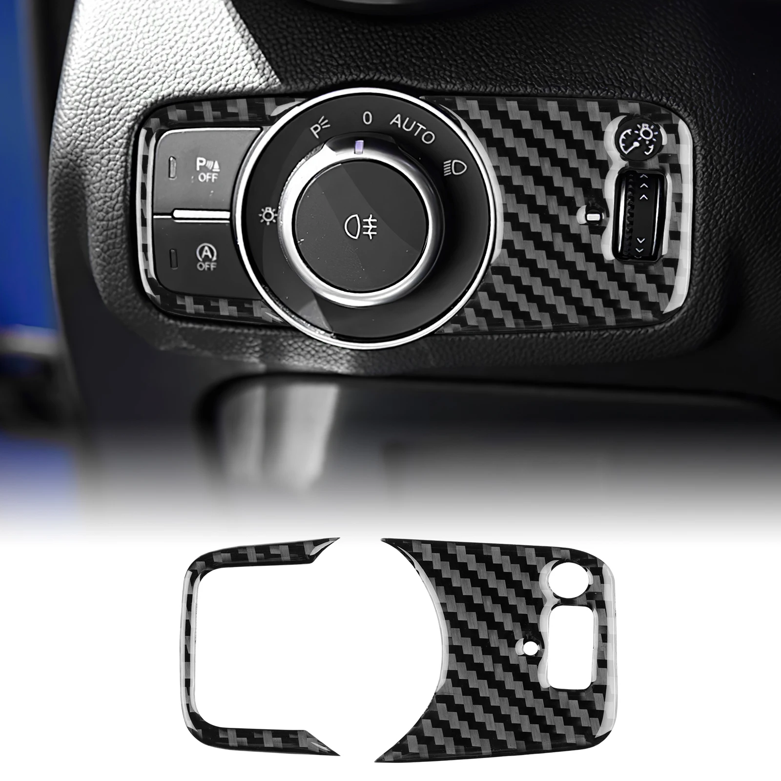 Carbon FIber Car Headlight Switch Button Panel Sticker For Alfa Romeo Giulia 2015 2016 For Stelvio 2017-2024 Interior Accessory
