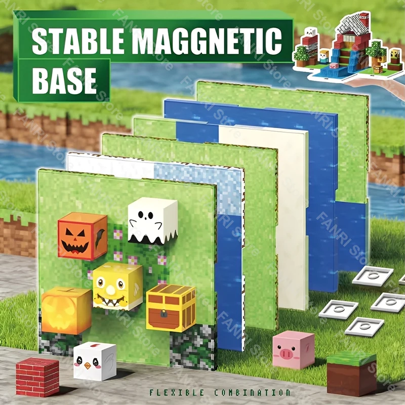 Magnetische bodemplaat Verscheidenheid grondplaten Match Mine World Magnetische bouwstenen Speelgoed voor jongens en meisjes Kinderen cadeau
