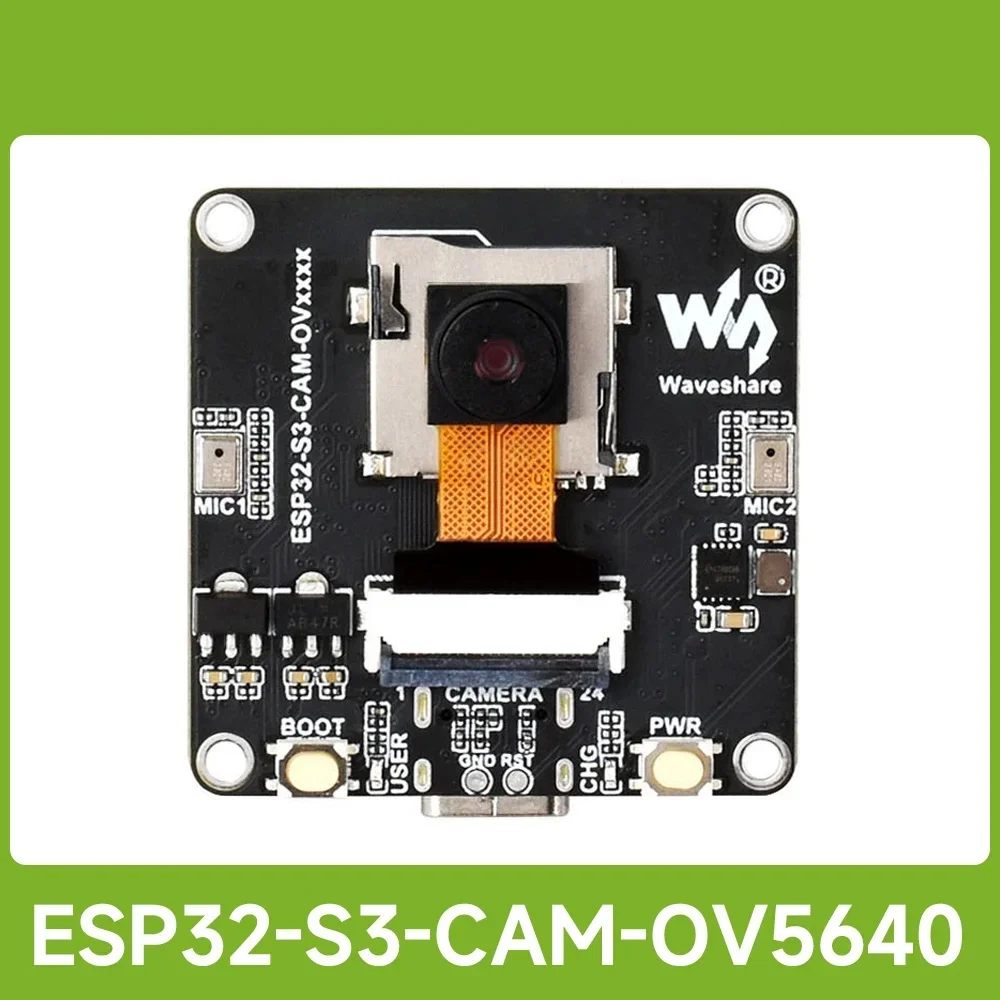 Waveshare ESP32-S3 AIoT Camera Development Board, Integrated Audio Input And Output Module, Supports Connecting External Display