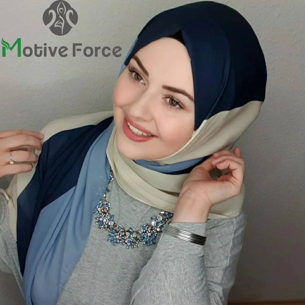 Islamic Scarf Women Luxury Blue Chiffon Hijab Abaya Hijabs For Woman Abayas Jersey Muslim Dress Turbans Head Instant Head Wrap