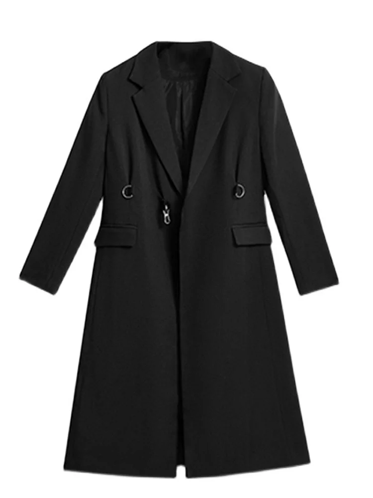 Imagem -05 - Deat-trench Coat de Manga Comprida Feminino Fivela de Cinto de Metal Corta-vento Solto Moda Feminina Novo Primavera 2023 17a4189