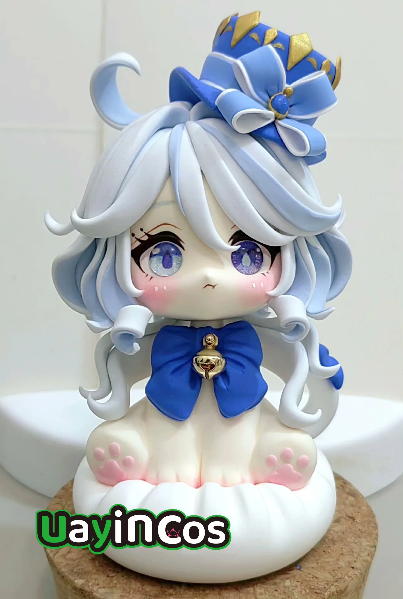 Handmade Genshin Impact Furina Stuffed 10cm Clay Figurine Anime Figure Model Statue Doll Game Toys For Kids Gifts Customized