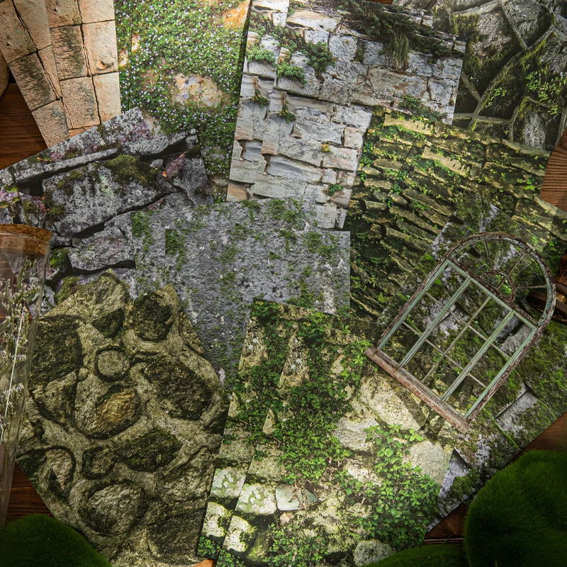 السيد ورقة 63 قطعة/الحقيبة ورق الكرافت الأبيض المواد المجوفة ورقة المناظر الطبيعية سلسلة كتاب كتيب الكولاج الديكور البطاقات #2