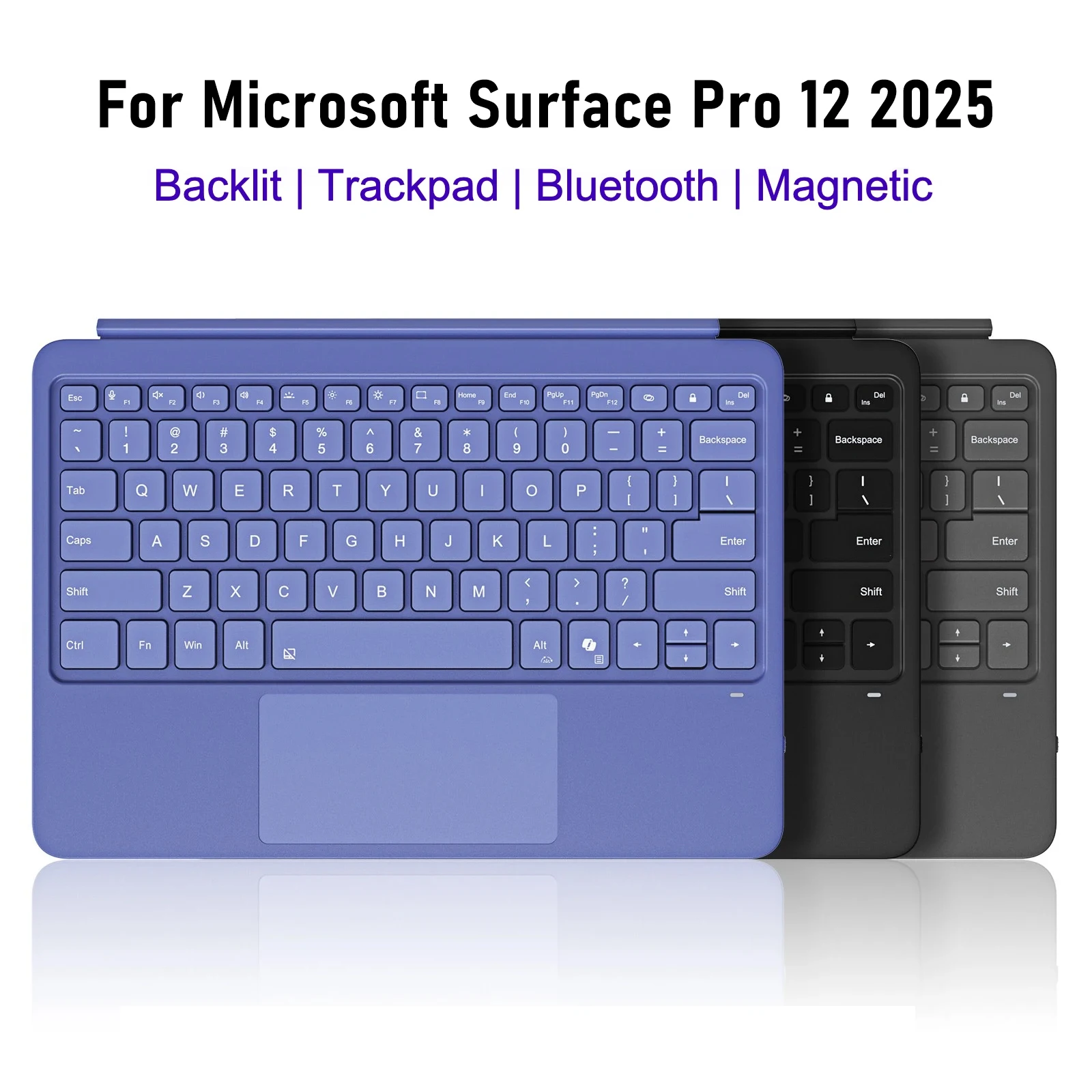 Backlight Bluetooth Keyboard For Microsoft Surface Pro 12 Inch,Keyboard Trackpad For Microsoft Surface Pro Copilot+ PC 12" 2025