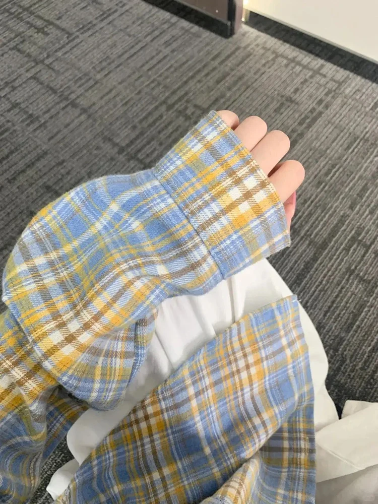 

Желто-синий клетчатый длинный плащ-накидка для мужчин, винтажный, осенне-весенний, высококачественный, американский стиль, свободный крой, дышащий...