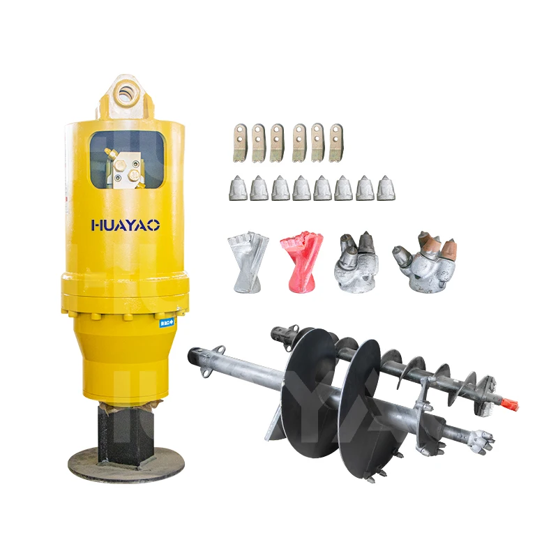 Mini Excavator Equipped With a Spiral Drilling Rig Hydraulic Small Auger Drilling Rig for Sale