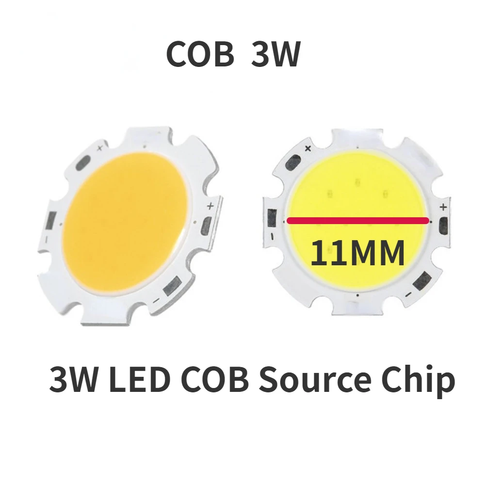 Puce Source COB LED 3W, 11mm, DIY pour Ampoule LED, Spot Downlight, Lampes à Diode