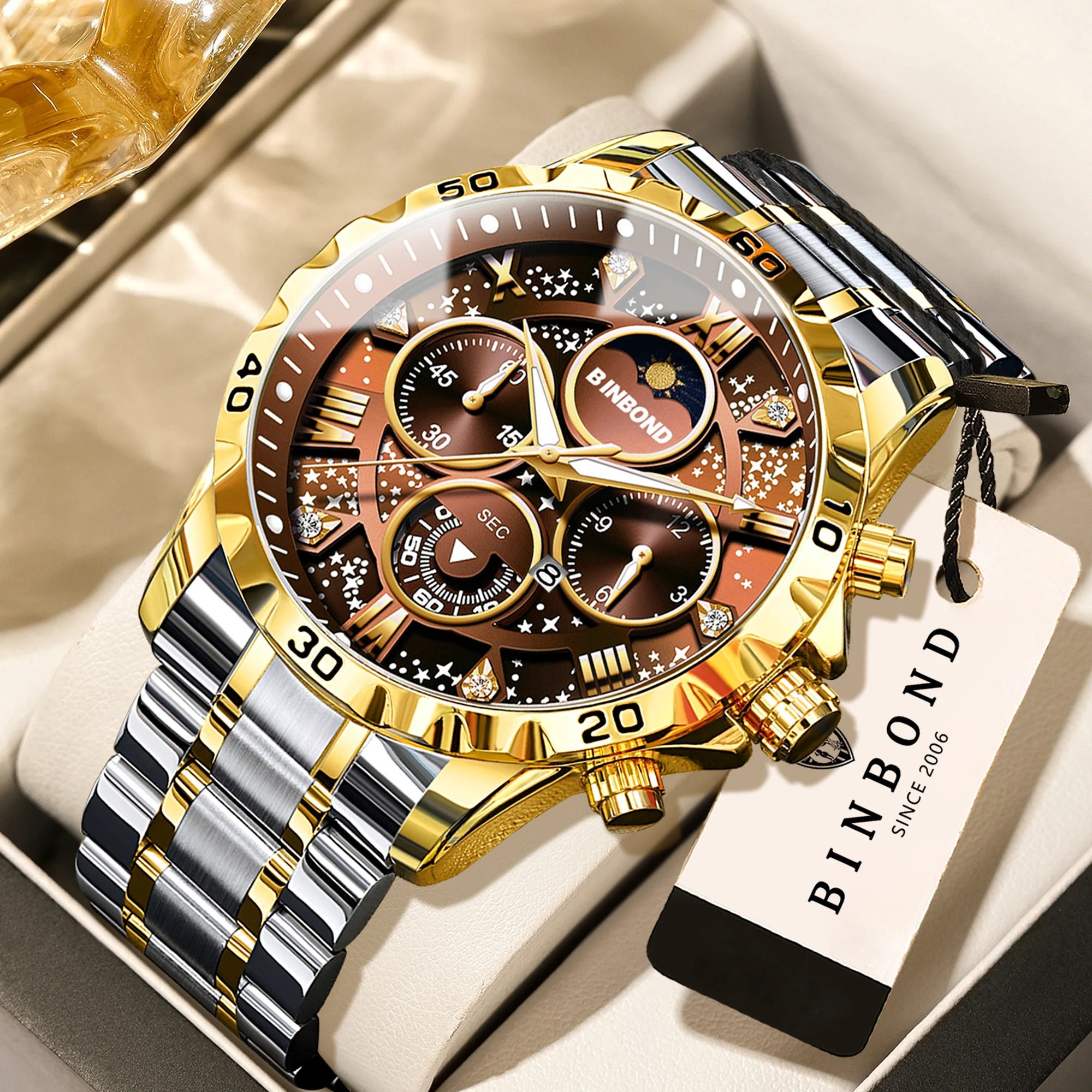 Men's Original Quartz Watch, Luminous Waterproof Chronograph