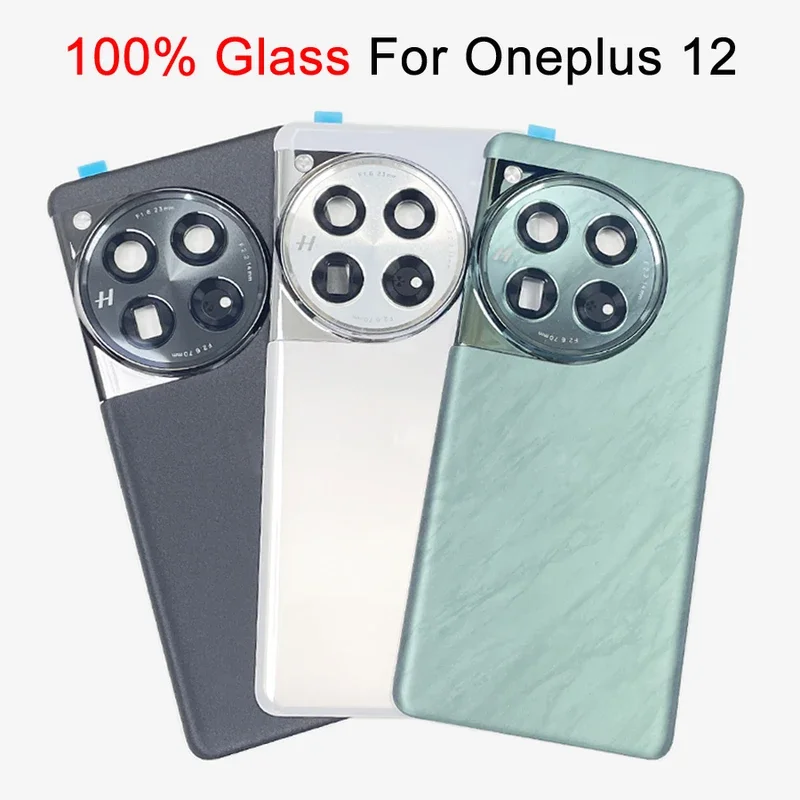 For Oneplus 12 5G Back Battery Cover With Camera Frame 1 12 Rear Battery Gorilla Glass Door Housing Case Repair Replace