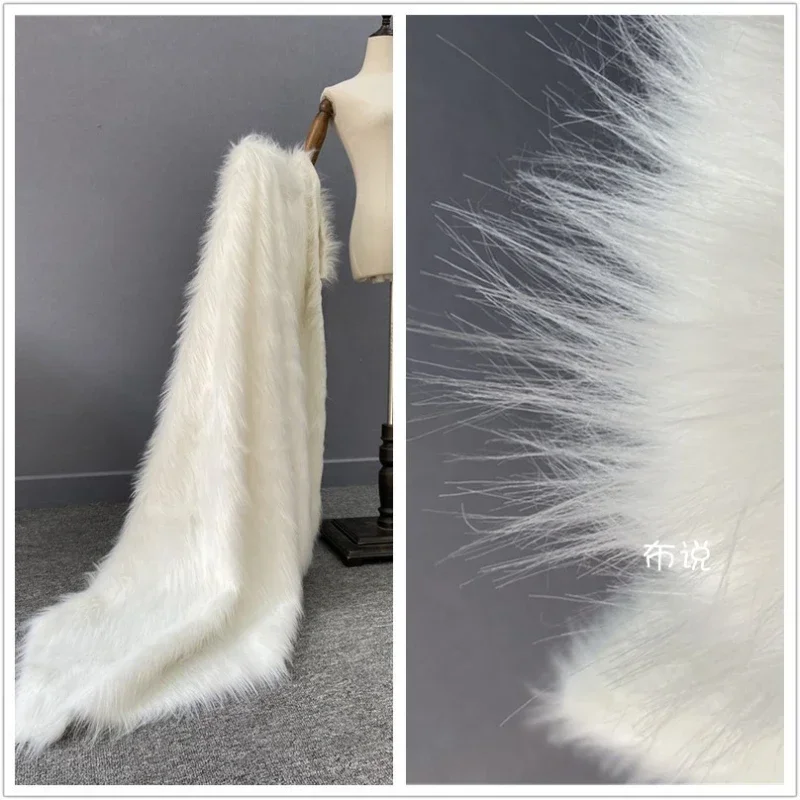 

Длинная плюшевая ткань, чистый белый цвет, имитация лисьего меха, диван, ковер, ткань для гостиной, спальни, ткань для шитья своими руками, материал метров