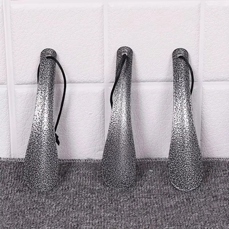 1Pc Stainless Steel Shoe Horn with Textured Grip, Portable Shoe Helper for Seniors, Home Travel Essential