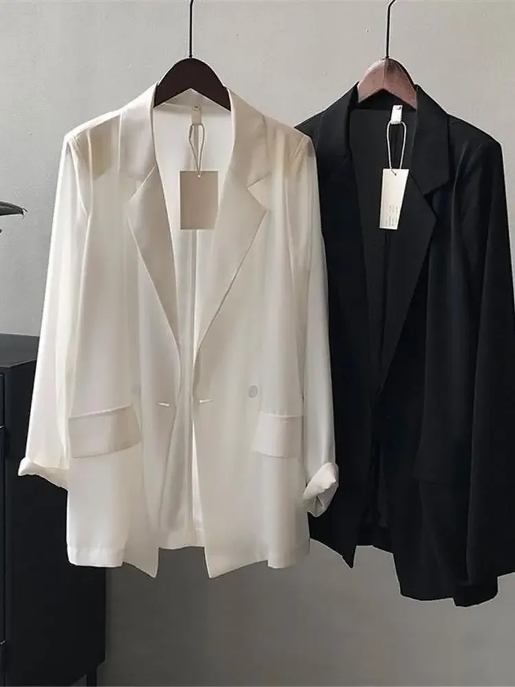 

Slim Fit Summer New Women's Blouse Casual Loose Design Fabric Sun Protection Long Button up Coat