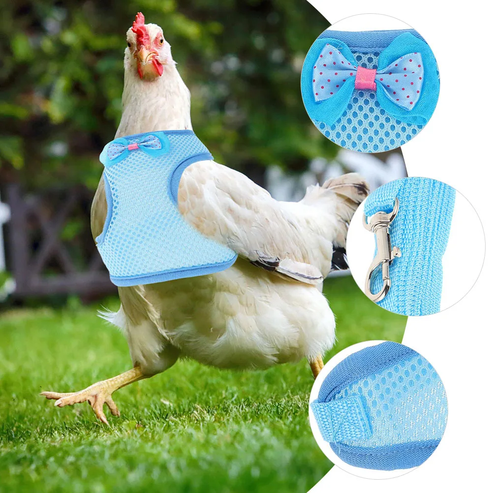 

2Sets Adjustable Chicken Harness Leash Pet Rooster Durable Easy Control Walking Outdoor Activities Adjustable Chicken Harness