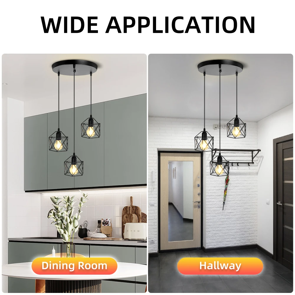 Led regulowane lampy wiszące do E27 E26 żarówka żyrandol lampy wiszące wewnętrzna oświetlenie sufitowe armatura do jadalni kuchnia