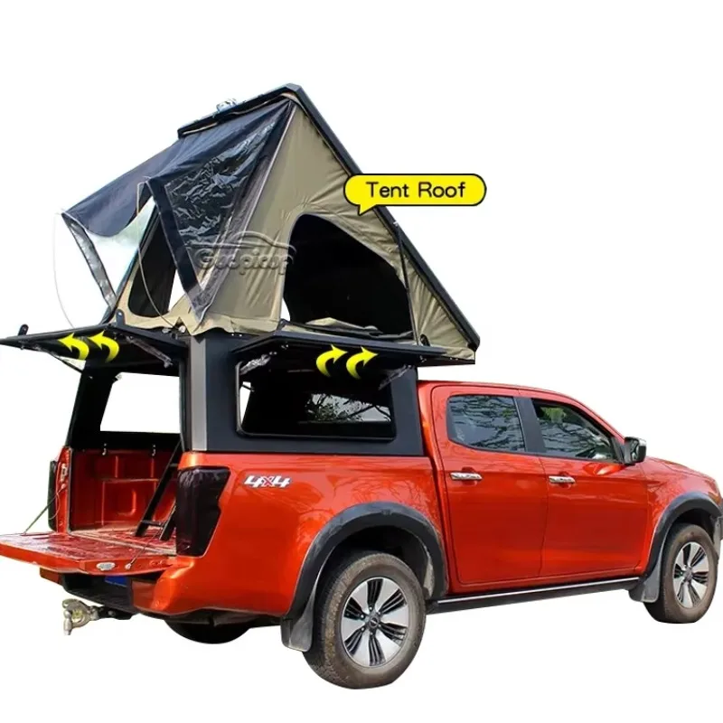 Camión camioneta de modificación, dosel de aluminio con tapa dura para Camper con tienda superior para tundra Jac T6 T8