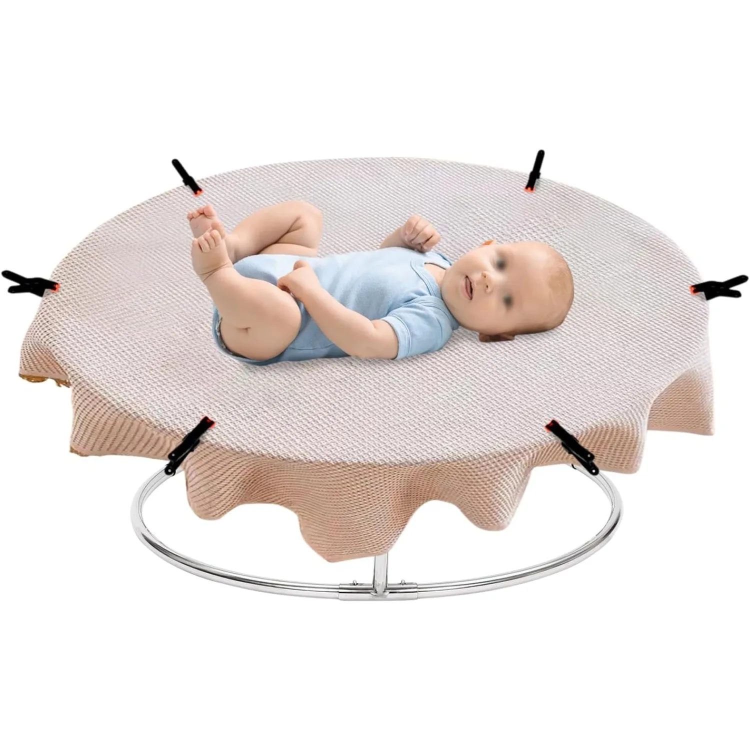 Supporto per posa fotografica per neonato, supporto per servizio fotografico per neonato in acciaio inossidabile con 6 morsetti, stazione di sfondo per servizio fotografico infantile