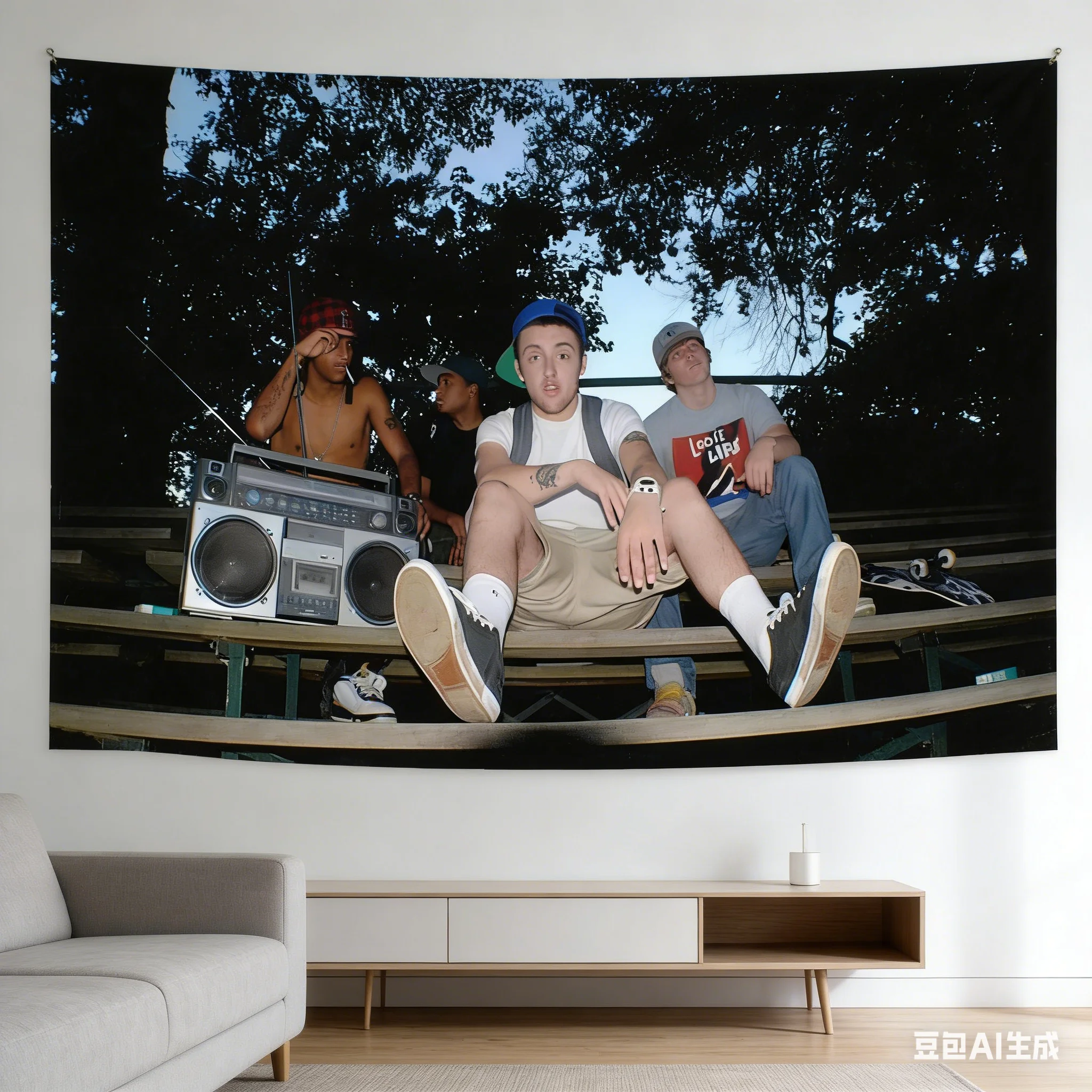1pc Mac Miller Hip-Hop Vintage Tapestry, Polyester 2D Flat Wall Hanging, Rap Fan Decor for Bedroom, Streetwear Vibe Room Accent