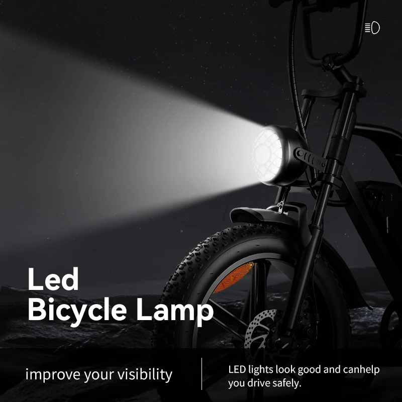 G60 E-Bike 1000W Adult Electric Bicycle 20” Fat Tire E-Bike 48V 15Ah Battery 45-55KM Range Dual Suspension 31MPH image 5