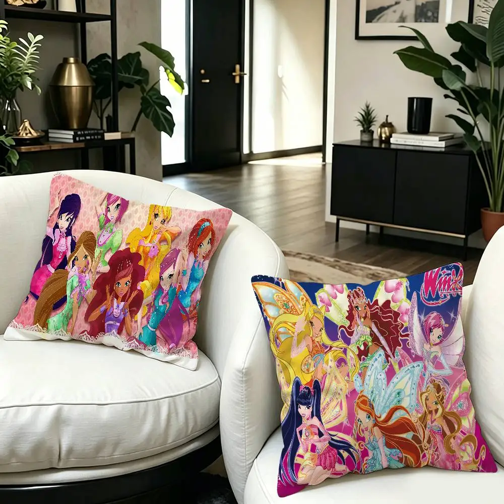 Girl-W-Winx Catoon Clubs Pillow Gift Home Office Decoration Pillow Bedroom Sofa Car Cushion CoverPillow Case
