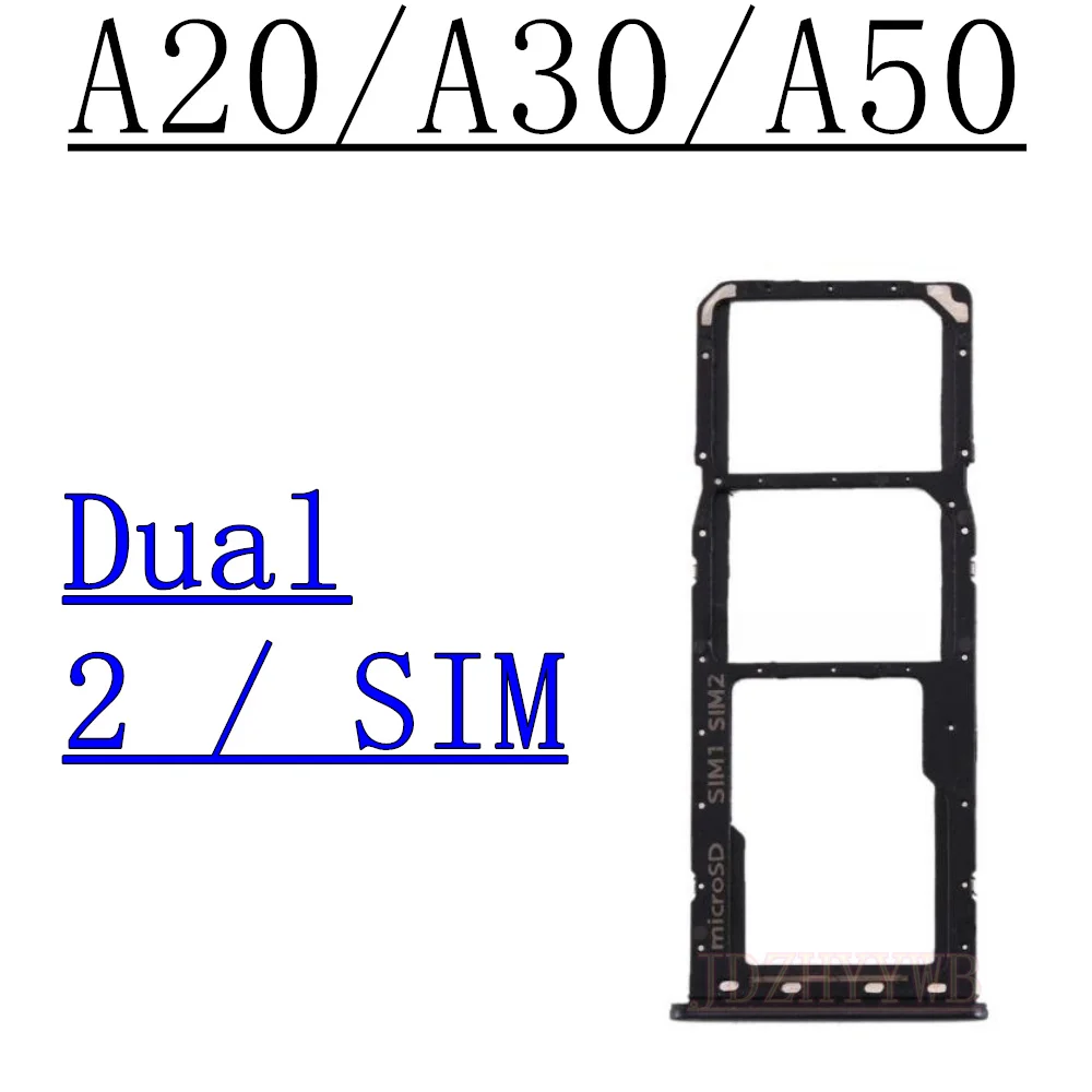 Dual Single Chip SIM Card Tray For Samsung Galaxy A20 A205F A205U A30 A305F A50 A505F Phone SIM1 + SIM2 Card Tray Part - view 5