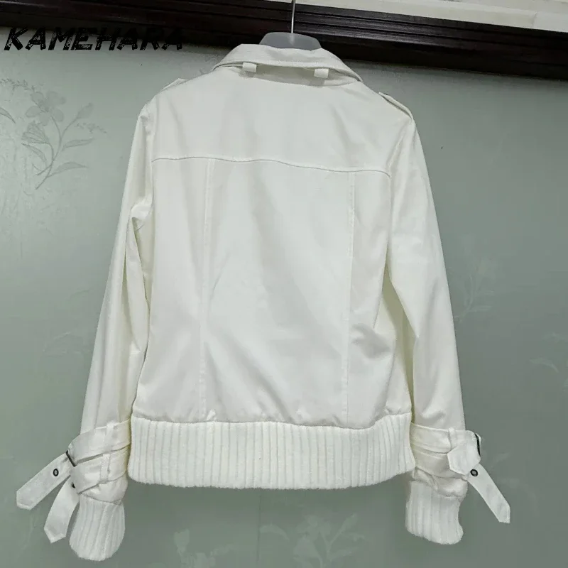 سترة دراجة نارية ذات ياقة واقفة من American Retro Trend، تصميم فريد من نوعه للنساء، سترة ملابس العمل #6