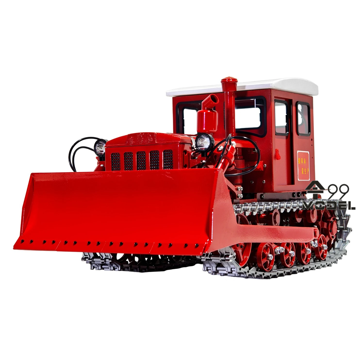 Crawler RC Bulldozer 1/12 Dongfanghong Hydraulic RC Bulldozer Metal Model with Light and Sound System Remote Control Car Boy Toy