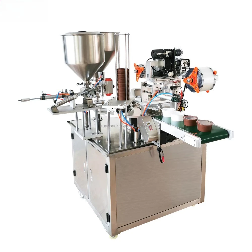 KIS-900 Rotary Automatic Cup Filling Sealing Machine for Calippo Tube Ice Cream Chocolate Packaging