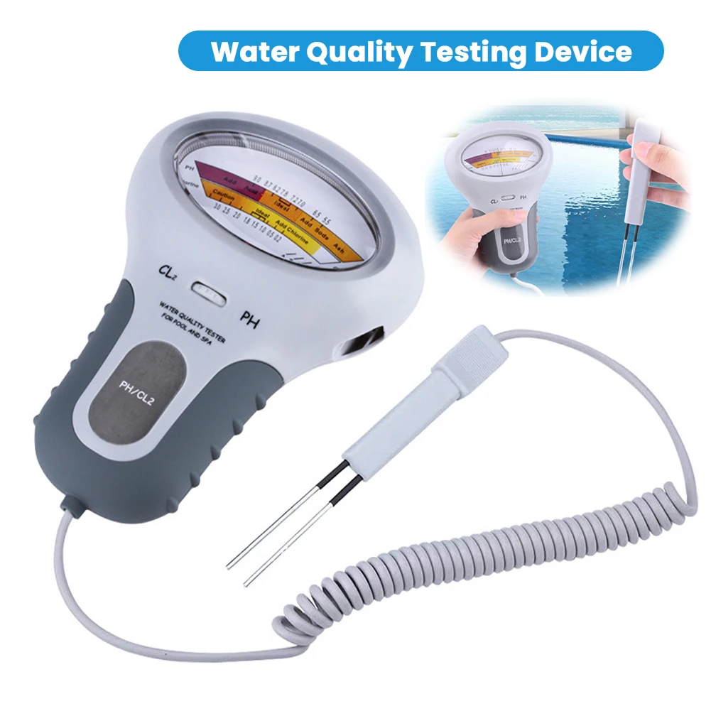 Professional PH Chlorine Cl2 Level Meter Tester with Probe for Swimming Pool Spa PH Chlorine Meter CL2 Measuring